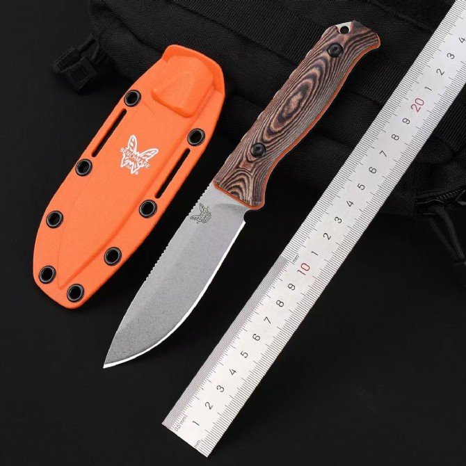 2025091672101681 Benchmade Benchmade 15002-1SADDLEMOUNTAINSKINNER Black & Orange Sheath - Image 1